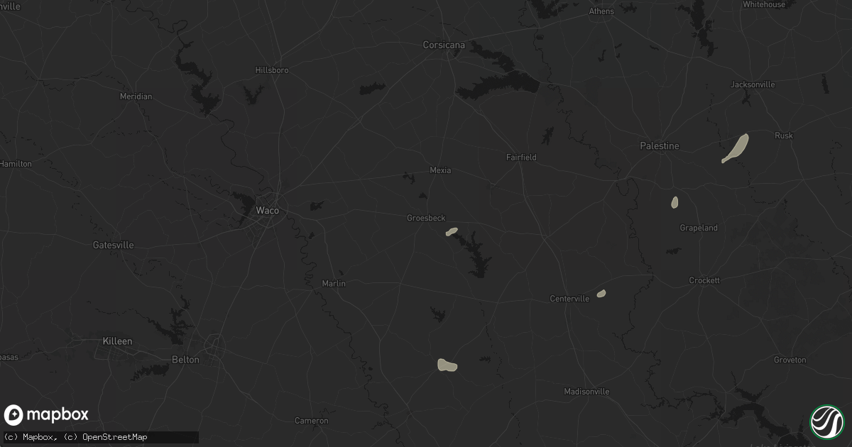 Hail map in Groesbeck, TX on June 19, 2026
