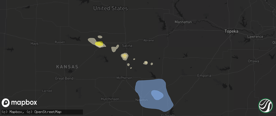 Hail map in Gypsum, KS on June 19, 2026