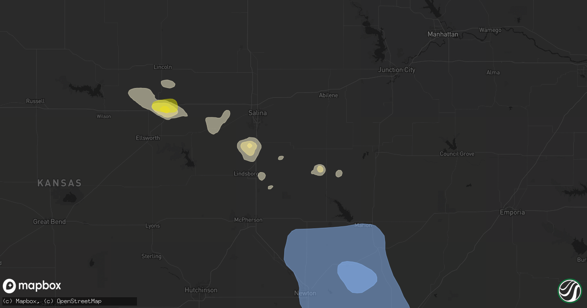 Hail map in Gypsum, KS on June 19, 2026