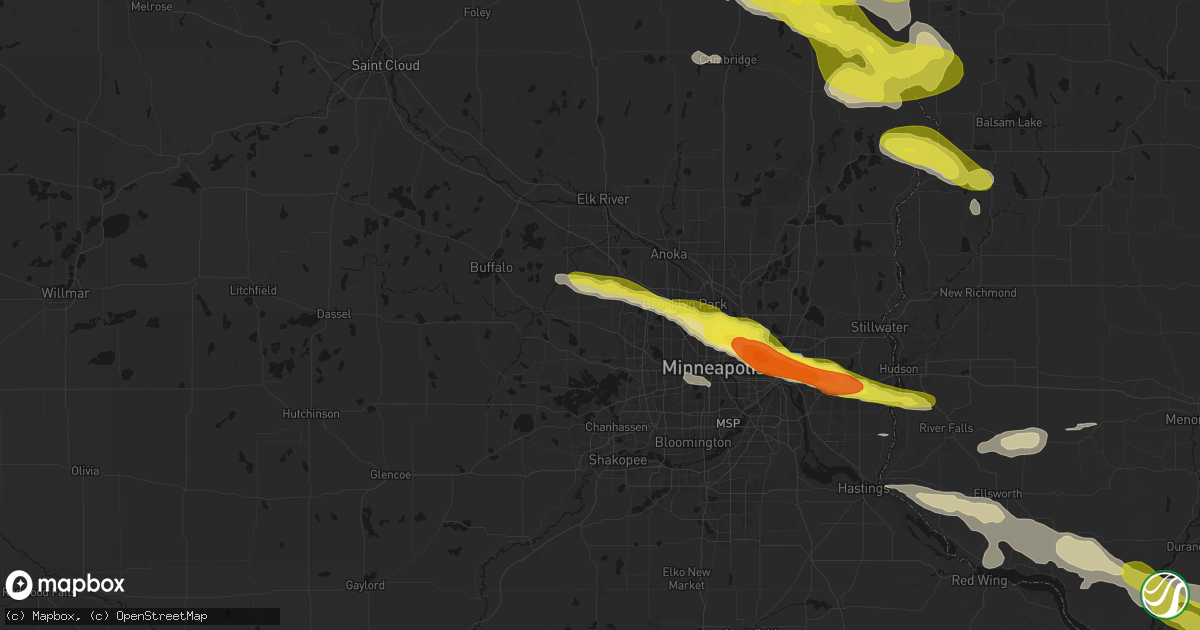 Hail map in Hamel, MN on June 19, 2026