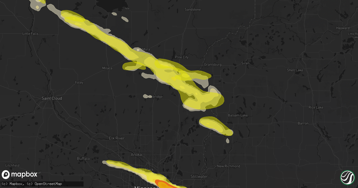 Hail map in Harris, MN on June 19, 2026