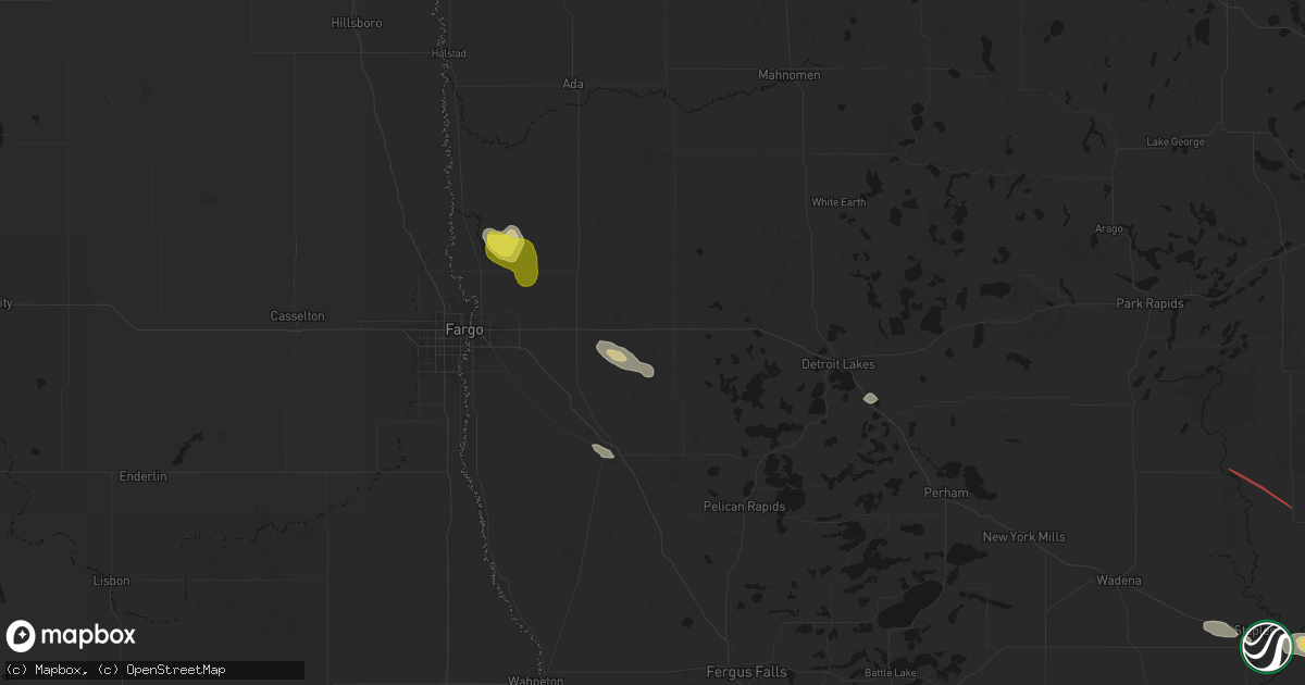 Hail map in Hawley, MN on June 19, 2026