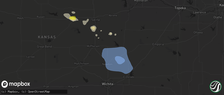 Hail map in Hillsboro, KS on June 19, 2026