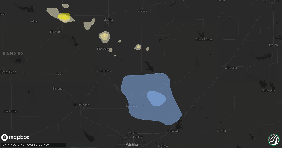Hail map in Hillsboro, KS on June 19, 2026