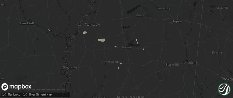 Hail map in Holcomb, MS on June 19, 2026