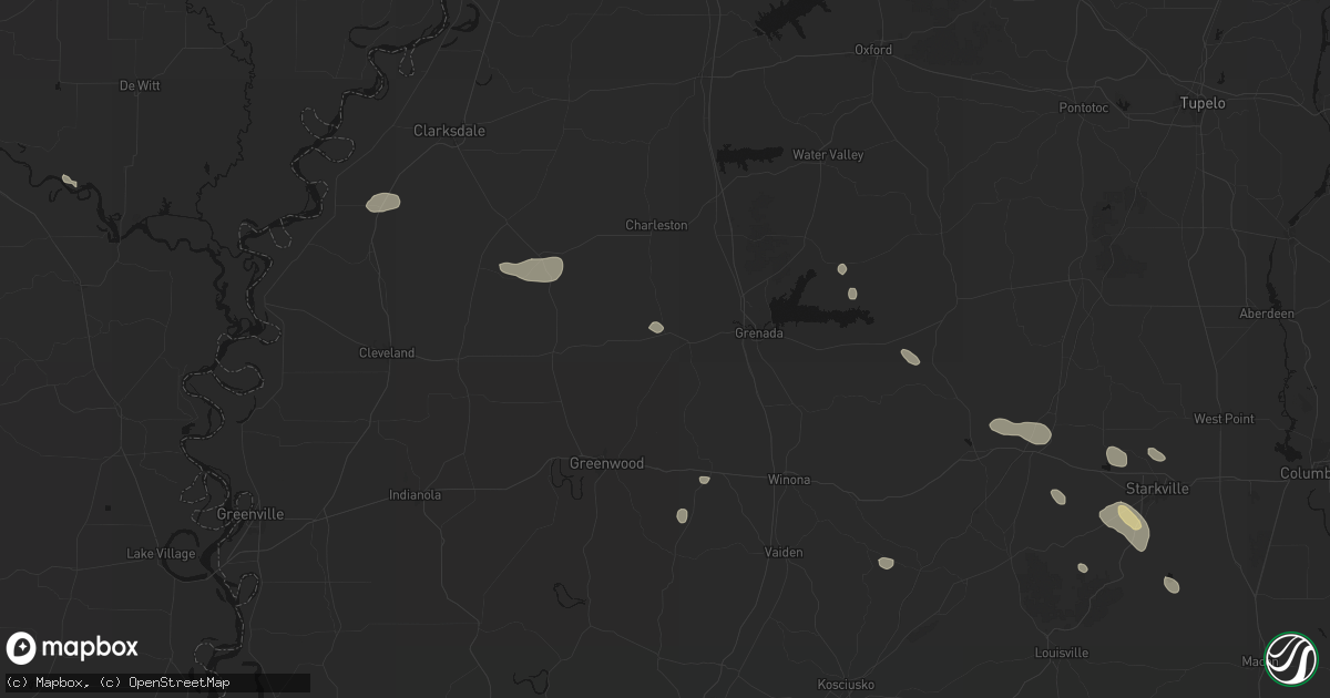 Hail map in Holcomb, MS on June 19, 2026