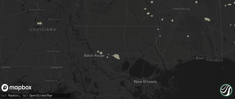 Hail map in Holden, LA on June 19, 2026
