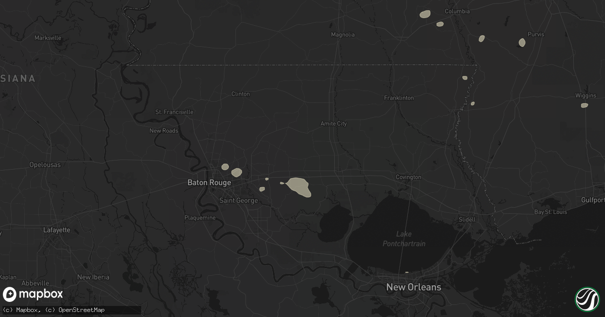 Hail map in Holden, LA on June 19, 2026