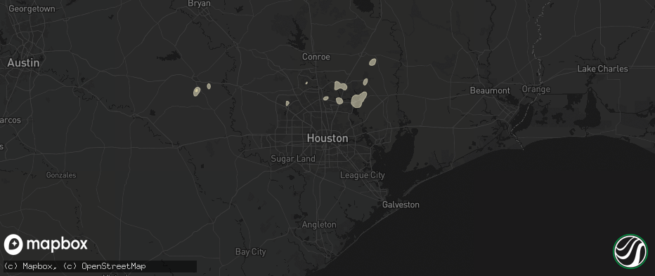 Hail map in Houston, TX on June 19, 2026