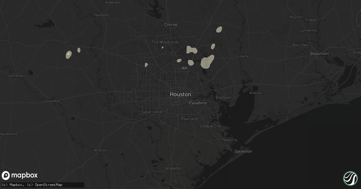 Hail map in Houston, TX on June 19, 2026