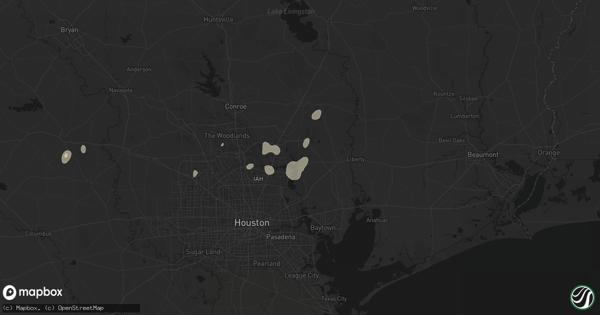 Hail map in Huffman, TX on June 19, 2026