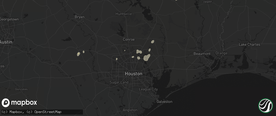Hail map in Humble, TX on June 19, 2026