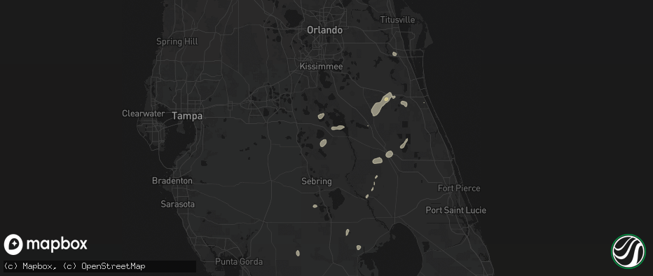 Hail map in Indian Lake Estates, FL on June 19, 2026