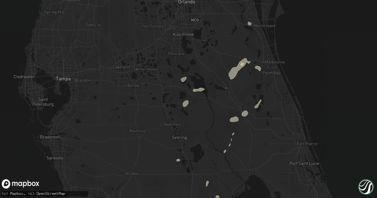 Hail map in Indian Lake Estates, FL on June 19, 2026