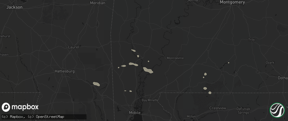 Hail map in Jackson, AL on June 19, 2026