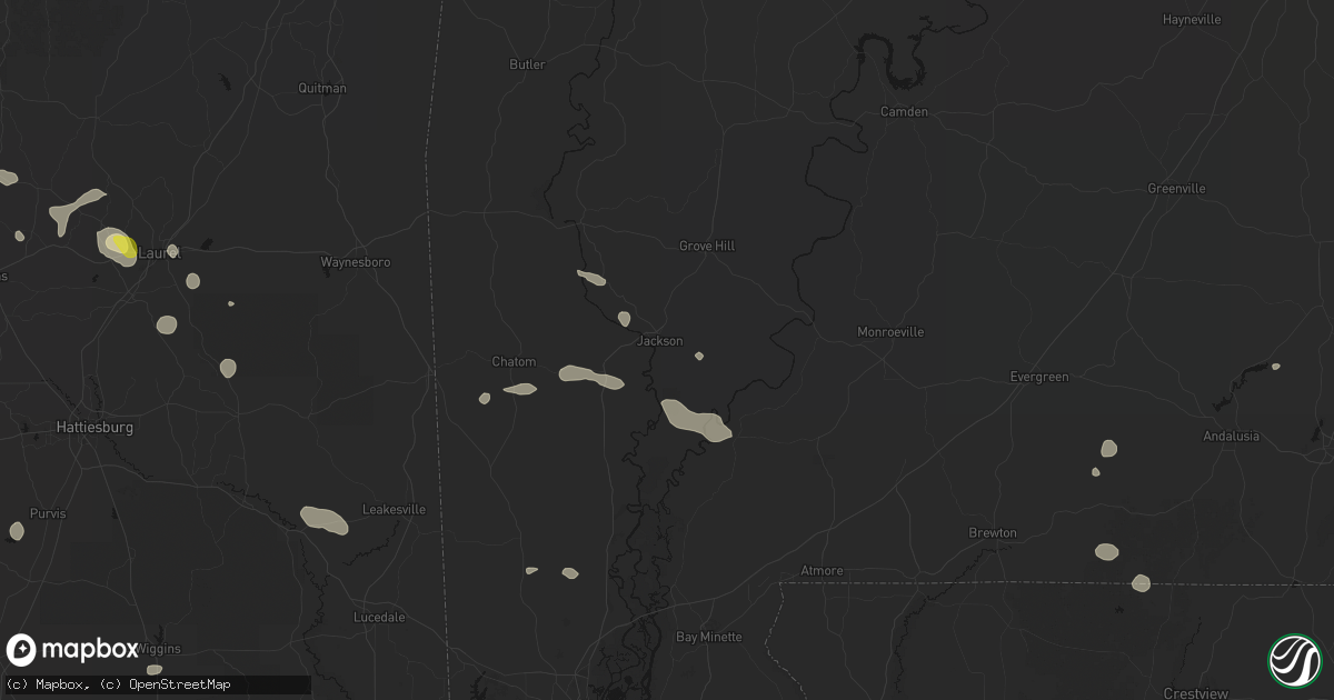 Hail map in Jackson, AL on June 19, 2026