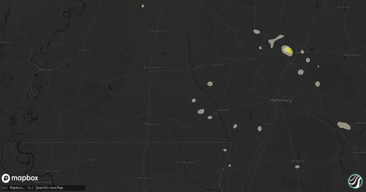 Hail map in Jayess, MS on June 19, 2026
