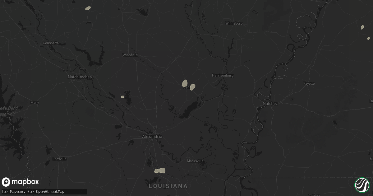 Hail map in Jena, LA on June 19, 2026