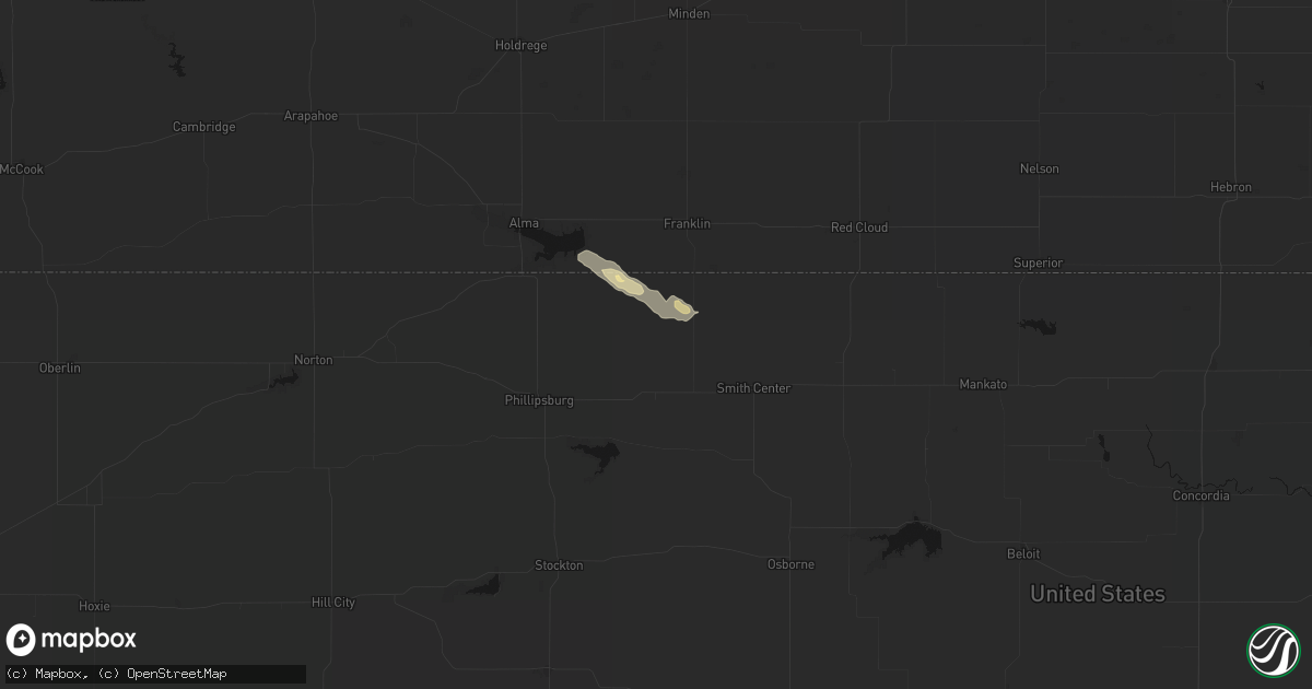 Hail map in Kensington, KS on June 19, 2026