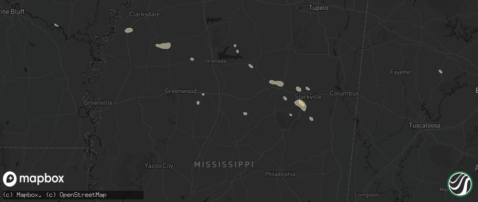 Hail map in Kilmichael, MS on June 19, 2026