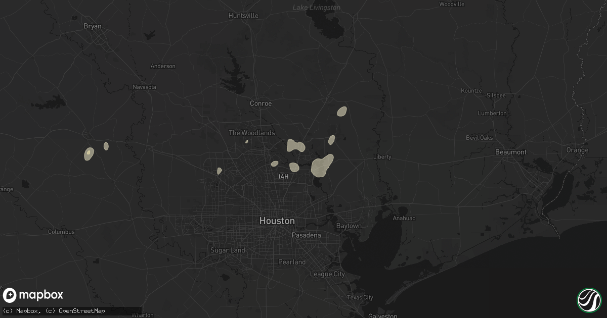 Hail map in Kingwood, TX on June 19, 2026