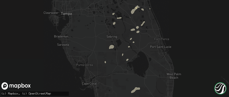 Hail map in Lake Placid, FL on June 19, 2026