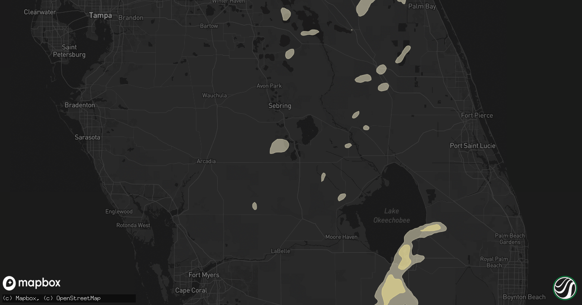 Hail map in Lake Placid, FL on June 19, 2026