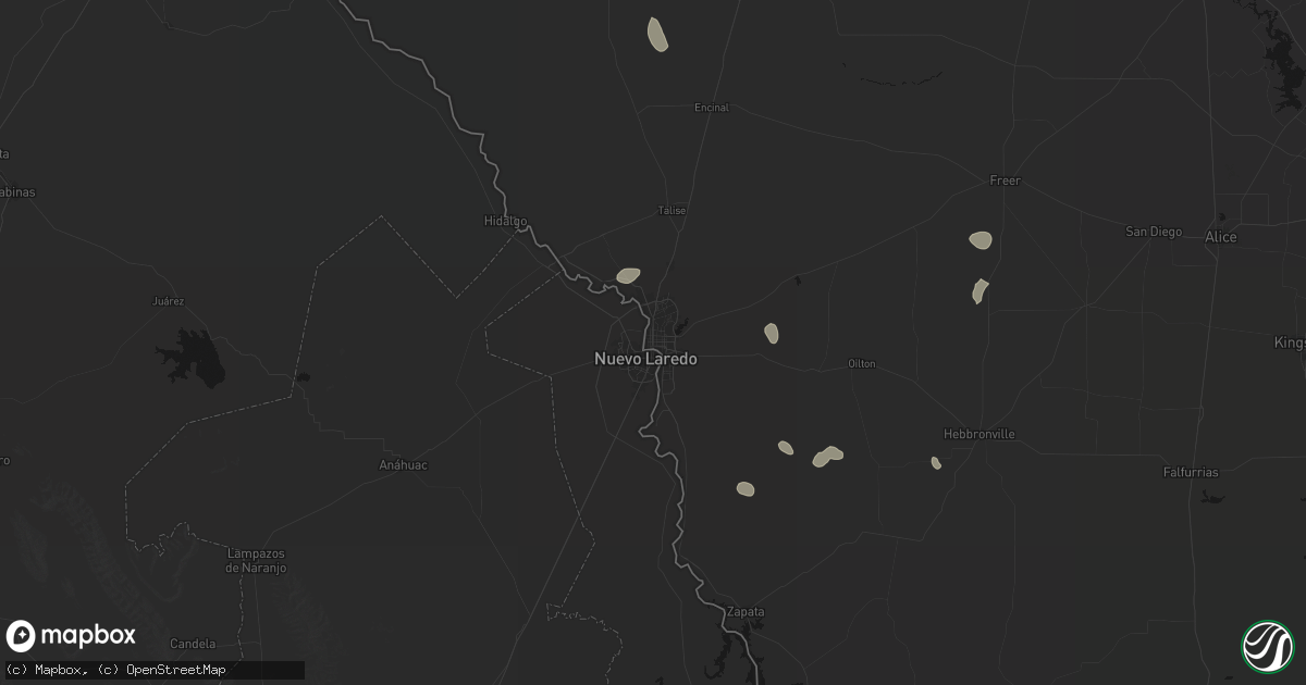 Hail map in Laredo, TX on June 19, 2026