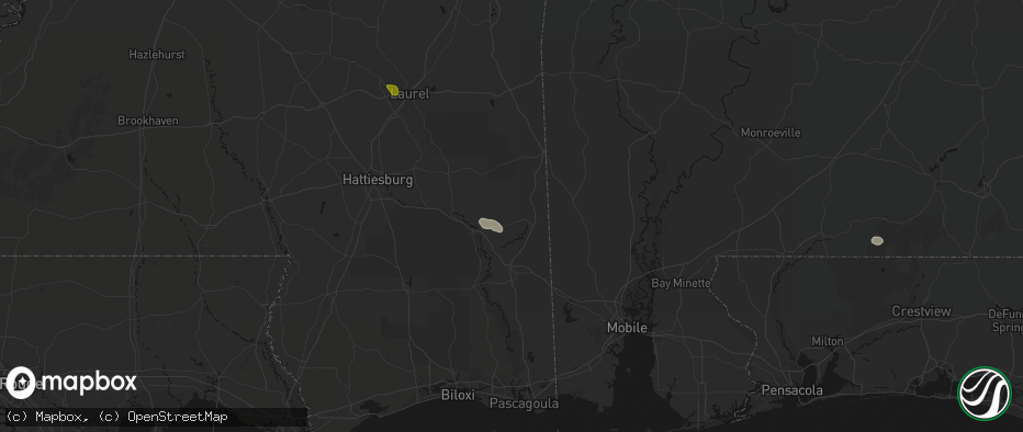 Hail map in Leakesville, MS on June 19, 2026
