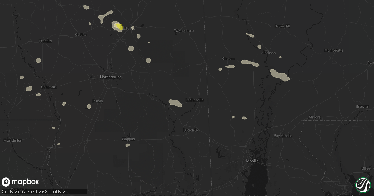 Hail map in Leakesville, MS on June 19, 2026