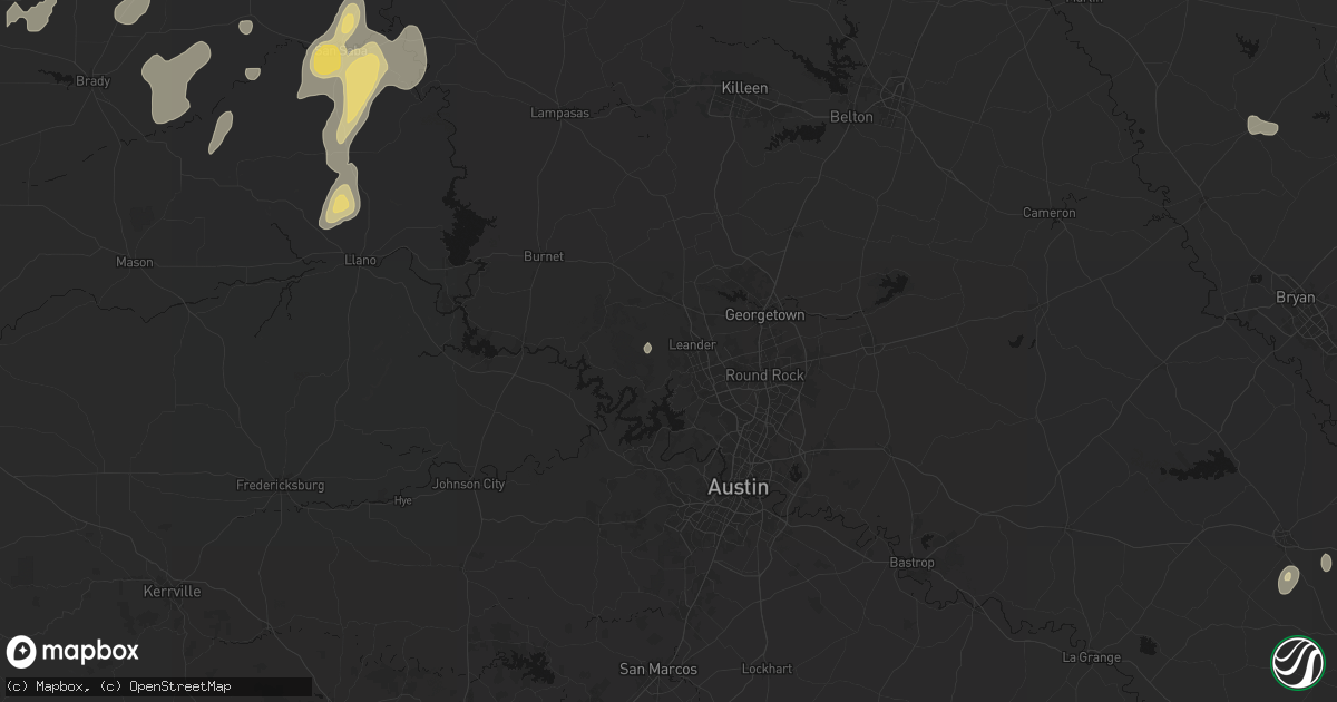 Hail map in Leander, TX on June 19, 2026