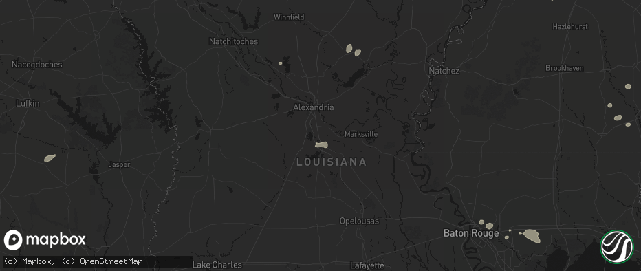 Hail map in Lecompte, LA on June 19, 2026