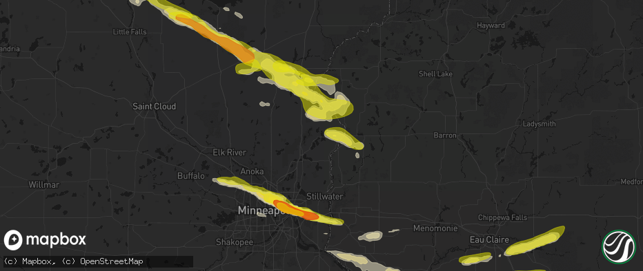 Hail map in Lindstrom, MN on June 19, 2026