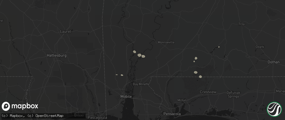 Hail map in Little River, AL on June 19, 2026