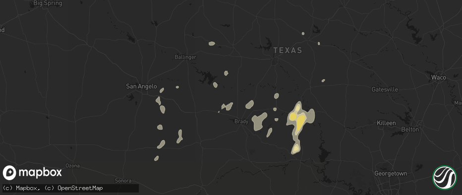 Hail map in Lohn, TX on June 19, 2026
