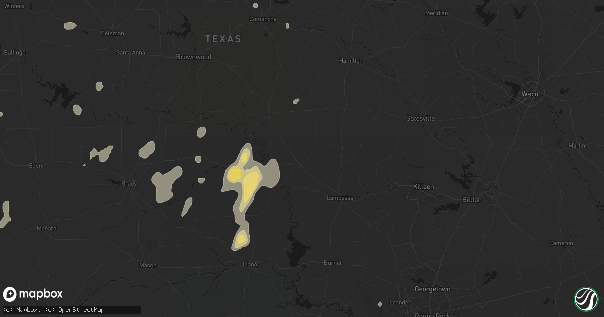 Hail map in Lometa, TX on June 19, 2026