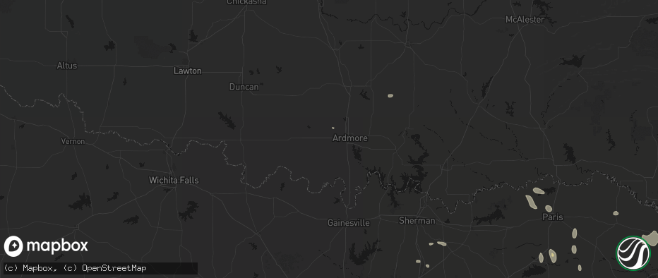 Hail map in Lone Grove, OK on June 19, 2026