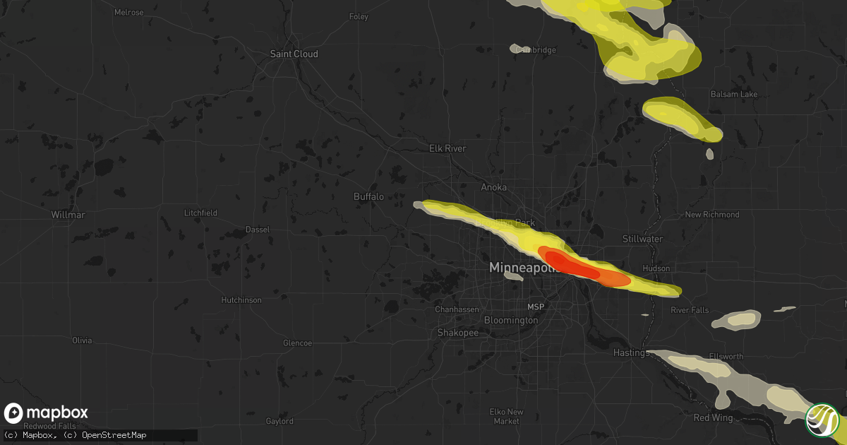 Hail map in Loretto, MN on June 19, 2026