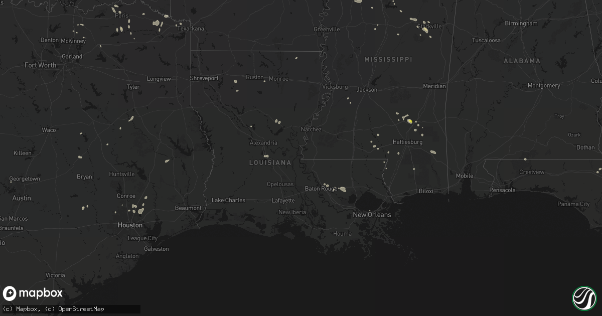 Hail map in Louisiana on June 19, 2026