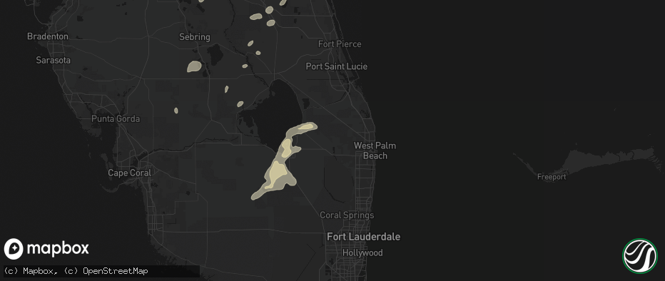 Hail map in Loxahatchee, FL on June 19, 2026