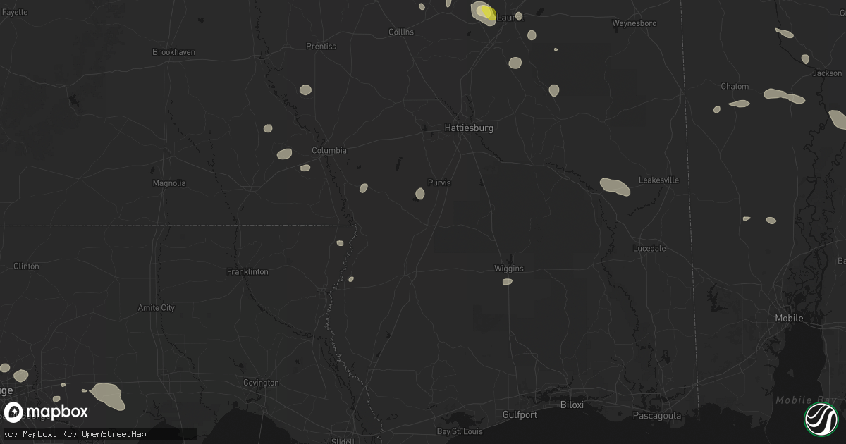 Hail map in Lumberton, MS on June 19, 2026