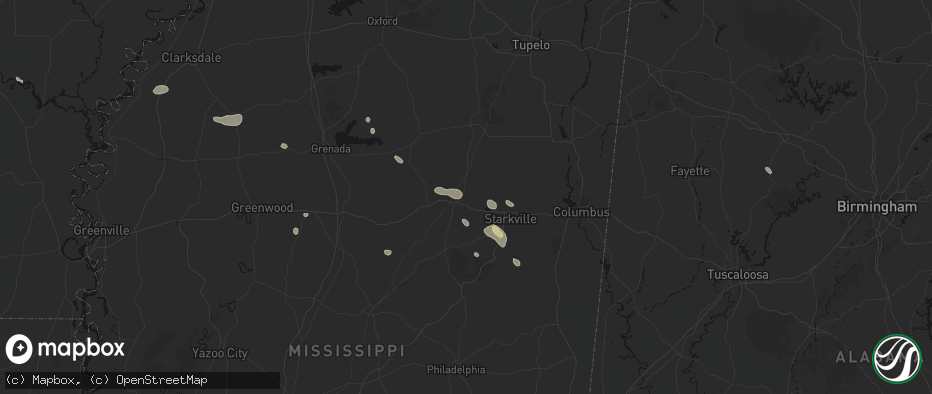 Hail map in Maben, MS on June 19, 2026