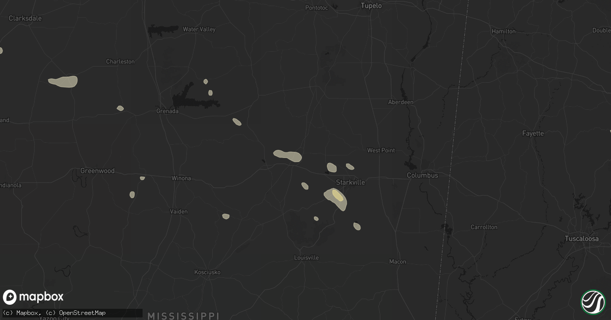 Hail map in Maben, MS on June 19, 2026