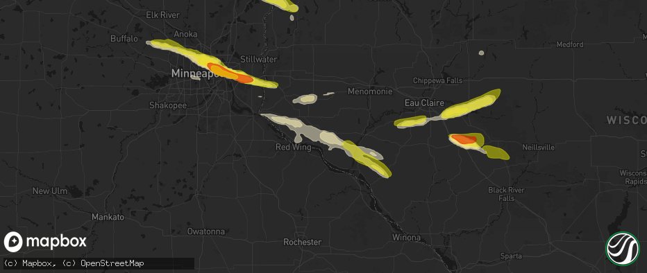 Hail map in Maiden Rock, WI on June 19, 2026