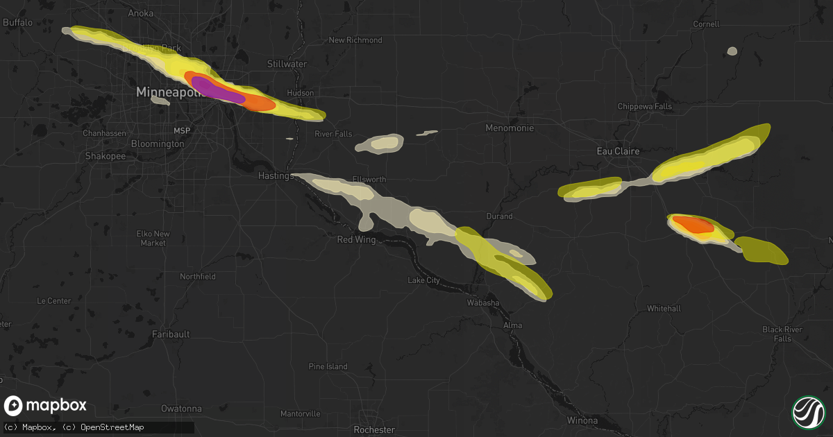Hail map in Maiden Rock, WI on June 19, 2026