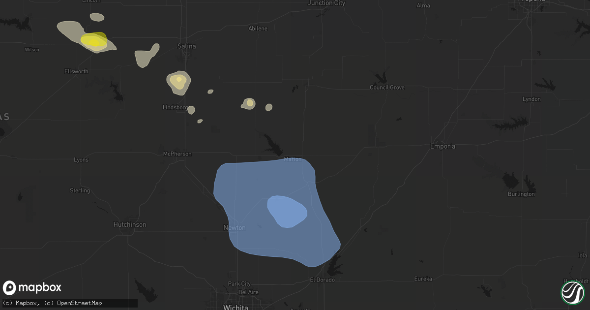 Hail map in Marion, KS on June 19, 2026