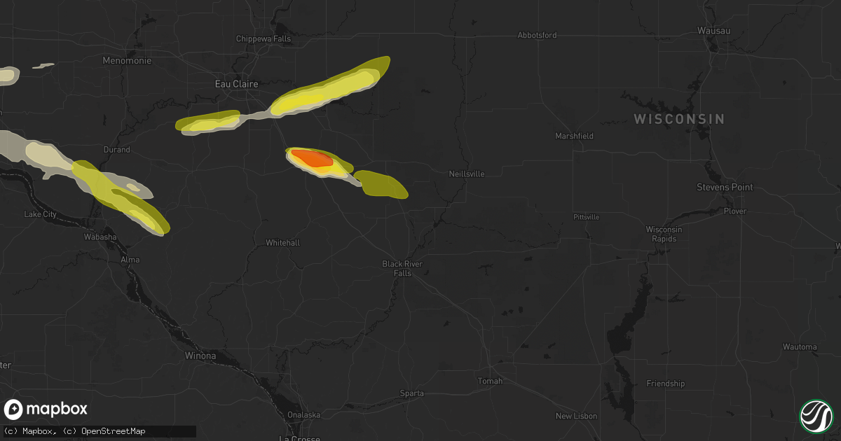 Hail map in Merrillan, WI on June 19, 2026