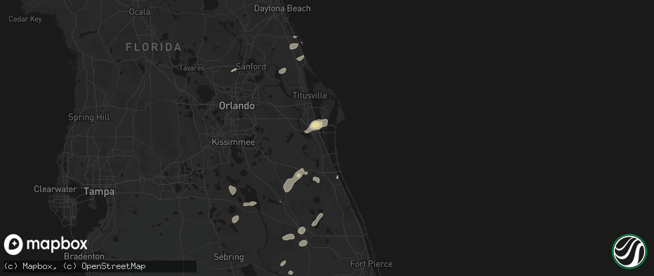 Hail map in Merritt Island, FL on June 19, 2026