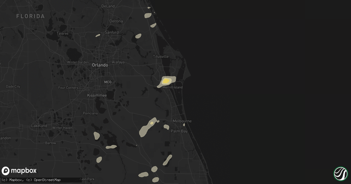 Hail map in Merritt Island, FL on June 19, 2026