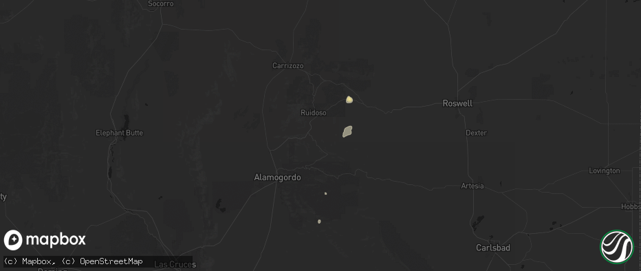 Hail map in Mescalero, NM on June 19, 2026